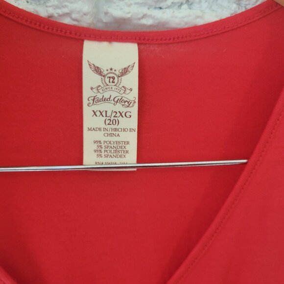 Faded Glory Womens Dress XXL 20 Plus Sleeveless Sheath Red Drawstring RED34E - Picture 9 of 9